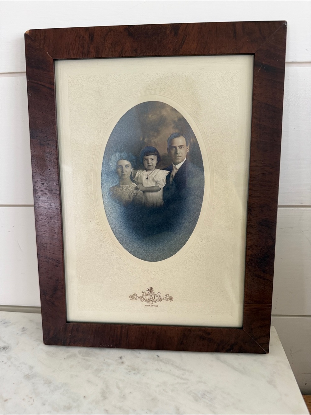 Vintage Family Portrait Black & White Photo Milwaukee